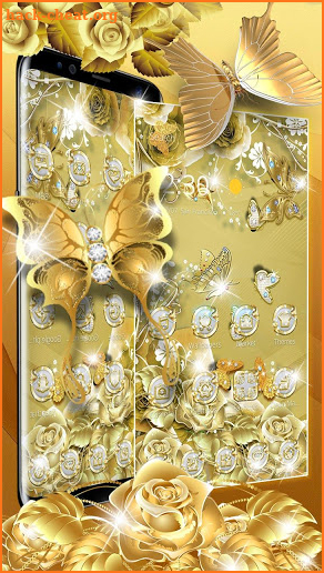 Golden Butterfly  Luxury Launcher screenshot