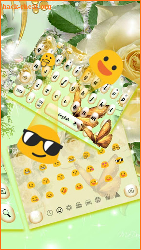 Golden Butterfly Rose Keyboard screenshot