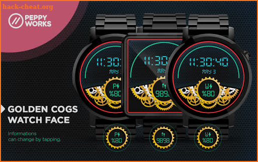 Golden Cogs Watch Face screenshot