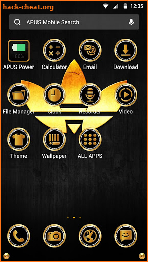 Golden cover APUS Launcher theme screenshot