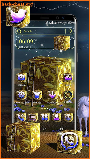 Golden Cube Launcher Theme screenshot