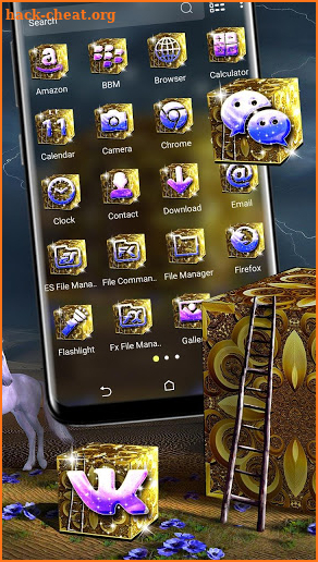 Golden Cube Launcher Theme screenshot