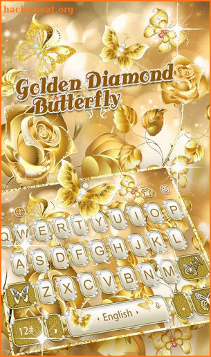 Golden Diamond Butterfly Keyboard Theme screenshot