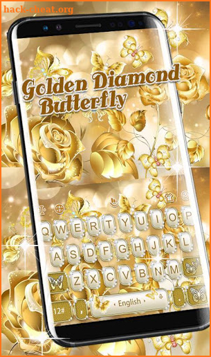 Golden Diamond Butterfly Keyboard Theme screenshot