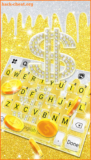 Golden Dollar Sign Keyboard Theme screenshot