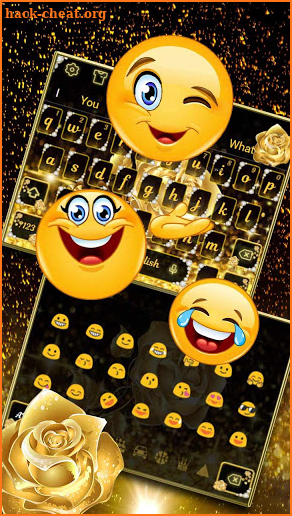 Golden Flower Butterfly Keyboard Theme screenshot