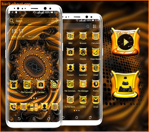 Golden Fractal Shape Launcher Theme screenshot