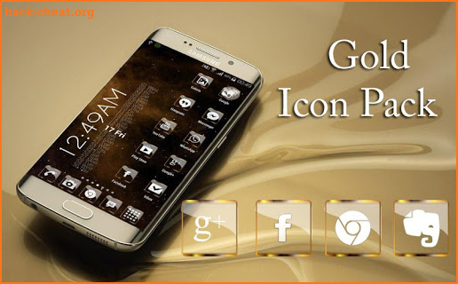 Golden Glass Nova Launcher theme Icon Pack screenshot