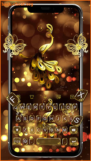 Golden Glitter Butterfly Theme Keyboard screenshot