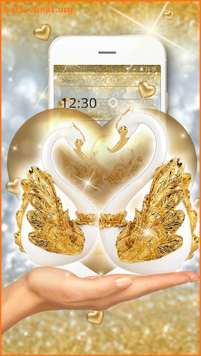 Golden Lovely Couple Swan Theme screenshot