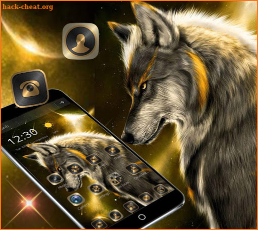 Golden Noble Wolf Theme screenshot