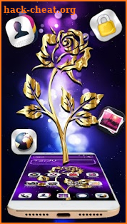 Golden Purple Flower Theme Launcher screenshot