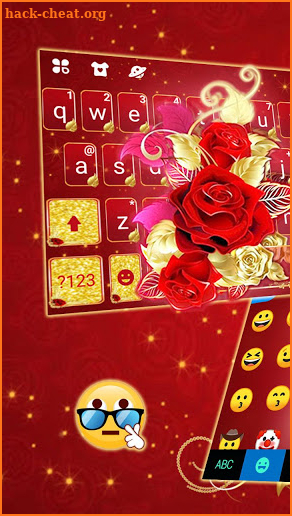 Golden Red Rose Keyboard Theme screenshot