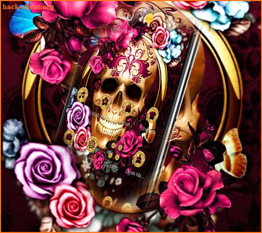 Golden Rose Cool Skull Theme screenshot