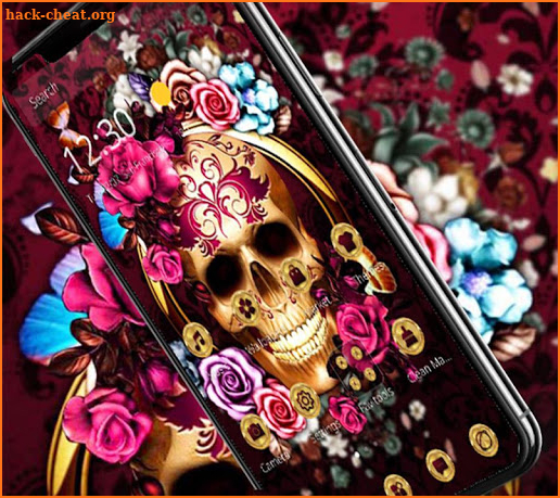 Golden Rose Cool Skull Theme screenshot