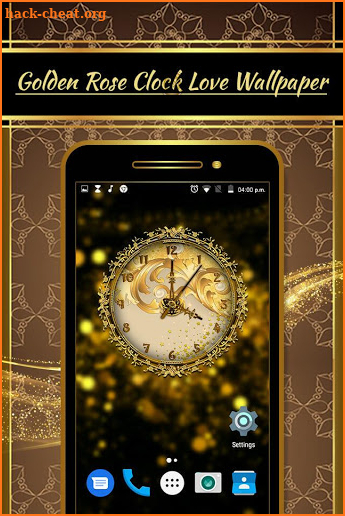 Golden rose Flower Clock Live Wallpaper screenshot