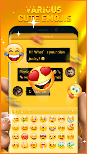 Golden Smart Keyboard with Emoji screenshot