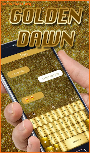 Golden Sparkling Stars Keyboard Theme screenshot