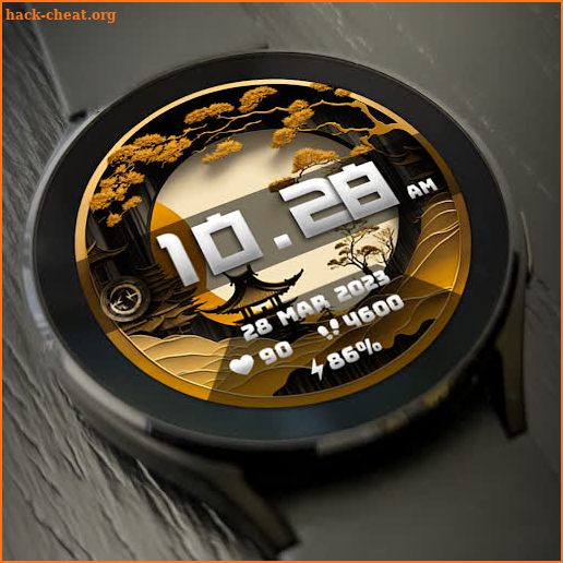 Golden Week Watch Face FLW055 screenshot