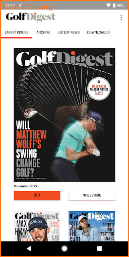 Golf Digest Magazine screenshot