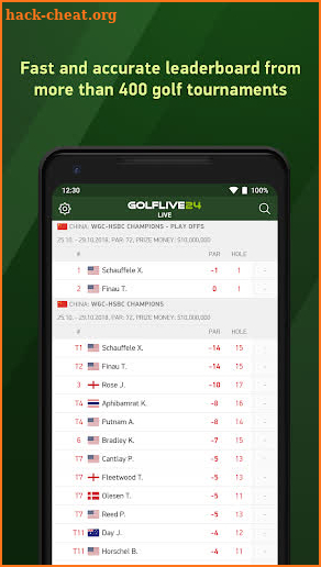 Golf Live 24 - golf scores screenshot