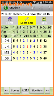 Golf Strokes & Bets screenshot