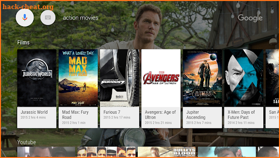 Google app for Android TV screenshot