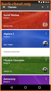 Google Classroom screenshot