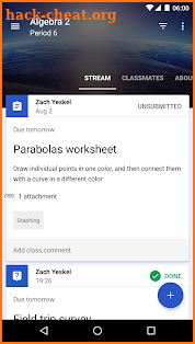 Google Classroom screenshot