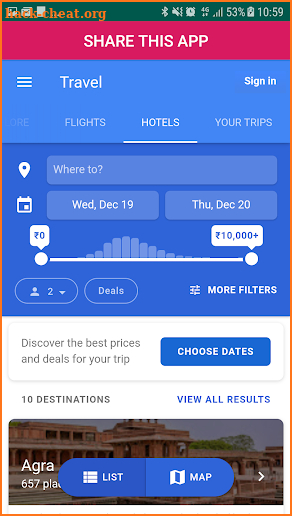 Google Flights screenshot