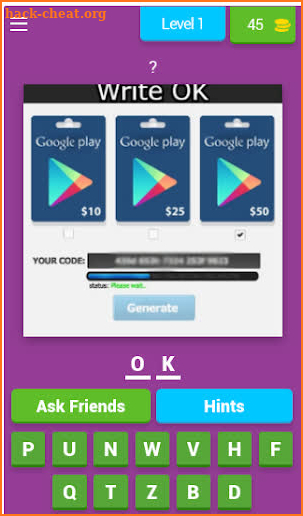 Google Gift Card Generator screenshot