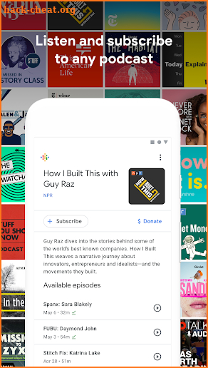 Google Podcasts screenshot