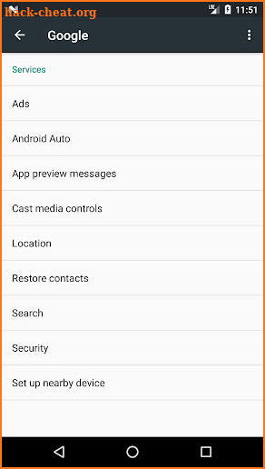 Google Settings App Launcher screenshot