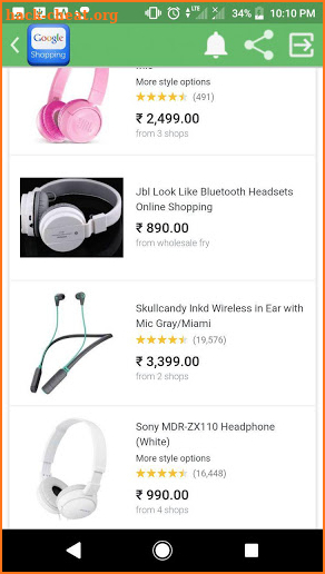 Google Shopping screenshot