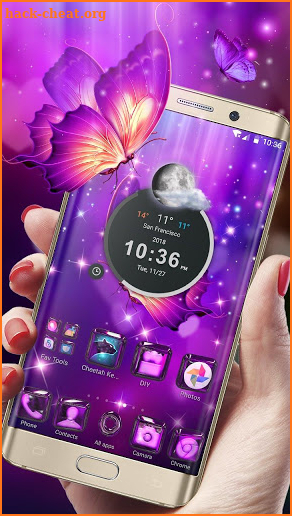 Gorgeous Purple Butterfly Theme screenshot