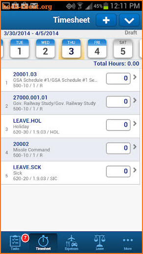 GovCon Time & Expense screenshot