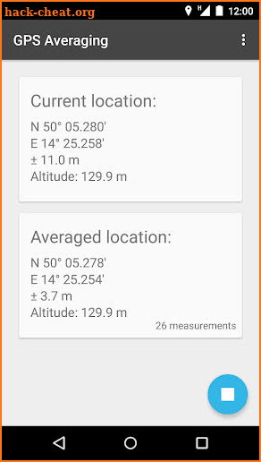 GPS Averaging screenshot