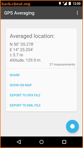 GPS Averaging screenshot