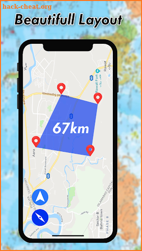 GPS distance calculator and gps area measurement screenshot