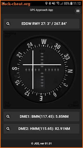 GPS ILS DME Approach (HSI, CDI, Glidepath) screenshot