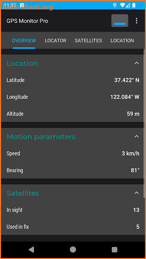 GPS Monitor Pro: GNSS data screenshot