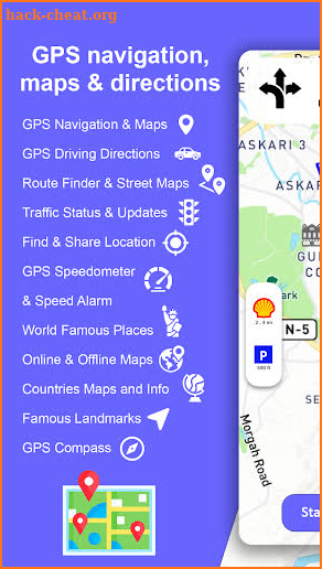 GPS navigation, maps & route screenshot