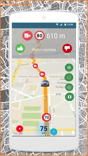 GPS Speed Camera radar Tracker & Route Measurement screenshot