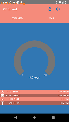 GPSpeed: GPS-Tachometer, Distancemeter, Km/h, Mp/h screenshot