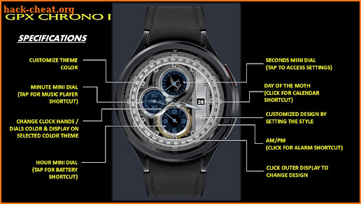 GPX Chrono 1 Watch Face screenshot