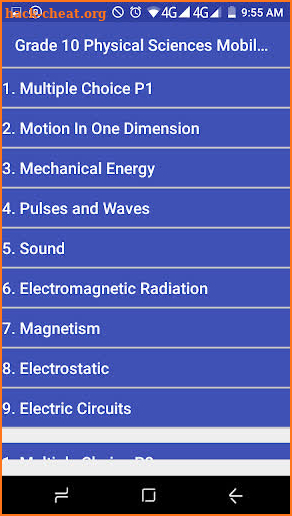 Grade 10 Physical Sciences Mobile Application screenshot