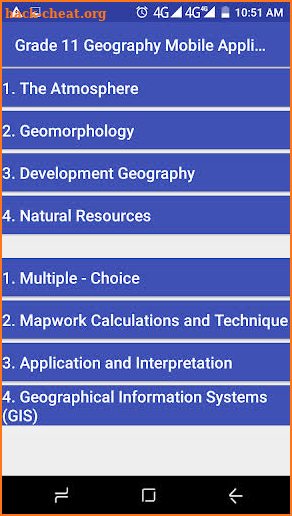 Grade 11 Geography Mobile Application screenshot