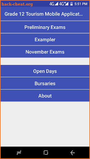 Grade 12 Tourism Mobile Application screenshot