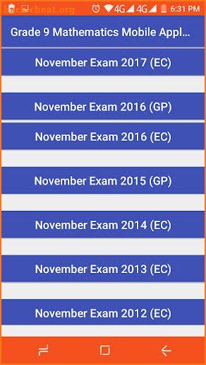 Grade 9 Mathematics Mobile Application screenshot