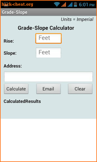 Grade-Slope Calculator screenshot